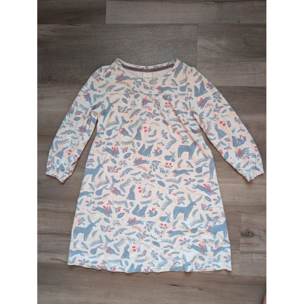 Mini Boden Woodland Print Nightgown Long Sleeve, 4-5Y (U1)